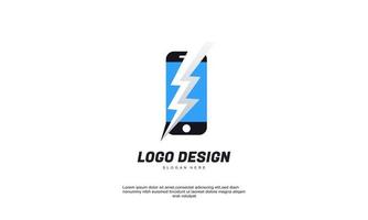 colección creativa de iconos de teléfonos inteligentes y negocios flash para el diseño de logotipos de identidad corporativa vector