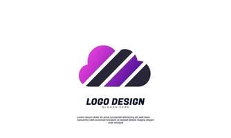 awesome abstract creative cloud logo icon design modern digital style illustration motion flow vector