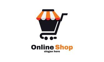 abstract Trolley online shop logo designs template vector simple shopping logo design