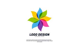stock vector abstract creative company business with multicolored flat design