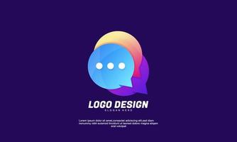 stock abstract illustration creative idea inspiration chat logo brand company and business gradient color vector