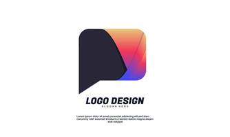 stock vector chat logo creative for company branding with multicolored flat design