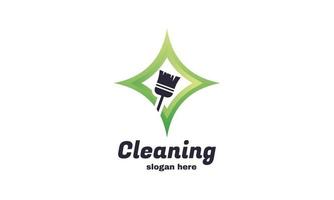 concepto de diseño de logotipo de empresa de servicio de limpieza de vectores de stock para interiores de viviendas y edificios