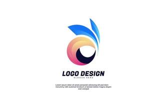 abstract creative inspiration modern logo for business or company gradient color with flat design vector