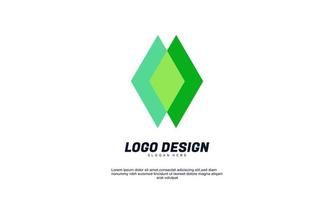 awesome abstract modern company design logo element with business card template best for identity and logotypes vector