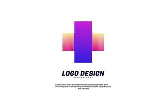 abstract creative idea medical logo for company or building and business gradient color design vector