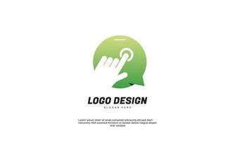 creative touch business and chat icon collection for corporate identity logo design vector