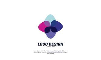 awesome abstract creative company brand with multicolored flat design vector