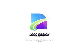 stock vector abstract creative idea logo elips and arrow for brand company and business gradient color design template