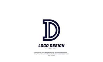 abstract creative initial d economy business company productivity love logo gradient color design template vector