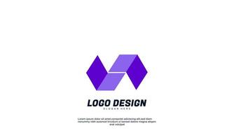 stock abstract creative idea brand identity modern logo for company or business purple color with flat design template vector