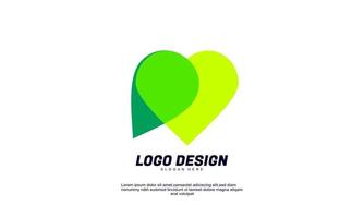 abstract creative idea love for company building or business transparent color design vector