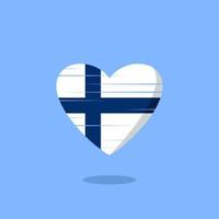 ilustración de amor en forma de bandera de finlandia vector