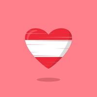 Austria flag shaped love illustration vector