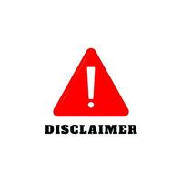 Red disclaimer sign illustration vector