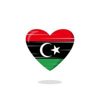 Libya flag shaped love illustration vector