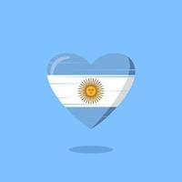 ilustración de amor en forma de bandera argentina vector