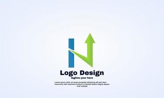 plantilla de diseño de logotipo de marketing de idea abstracta inicial n inicial vector