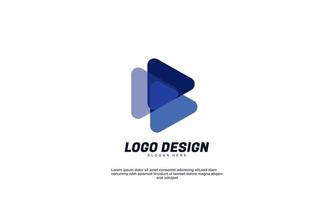 awesome stock vector abstract idea triangle logo for business or company with multicolor design template