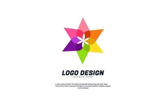 awesome abstract creative company business brand transparent multicolor gradient design logo with flat design vector