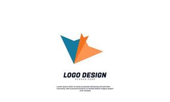 identidad de marca de empresa creativa abstracta de stock con diseño plano y transparente multicolor vector