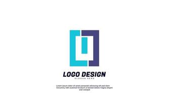 idea creativa común para el edificio de la empresa de logotipo moderno y el vector de diseño plano colorido de negocios