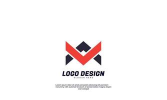 increíble idea creativa para la empresa de logotipos o la construcción y el diseño plano colorido de negocios vector