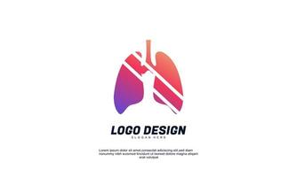 stock vector abstract creative simple lungs logo for company flat design