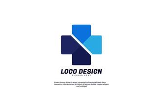 farmacia médica de logotipo creativo abstracto para plantilla de diseño colorido de empresa saludable vector