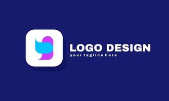 logotipo abstracto de la letra y con concepto de diseño degradado de futuro y futuro vector