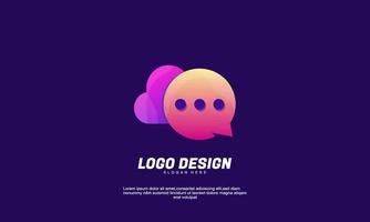 stock vector abstract creative idea chat and cloud logo for business or company gradient color design template