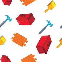 Building tools pattern, cartoon style vector