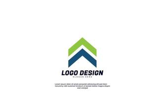 idea creativa abstracta para la empresa de logotipos o la construcción y el diseño plano colorido de negocios vector