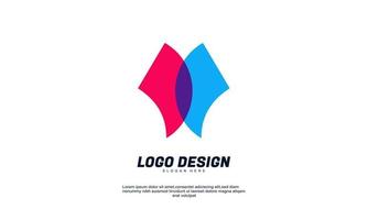 awesome abstract creative logo for company or bulding bussiness brand identity multicolor flat design vector