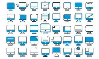 diseño de logotipo de computadora de empresa de negocios de colección de conjuntos abstractos de vectores de stock