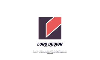 idea creativa abstracta de stock para la empresa de logotipos o la construcción y la plantilla de diseño plano colorido de negocios vector