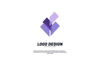 awesome creative company business brand transparent multicolor gradient design logo with flat design vector