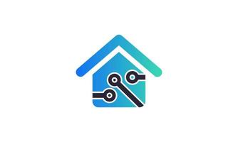 stock vector abstract home techno logo designs concept vector magnifying logo