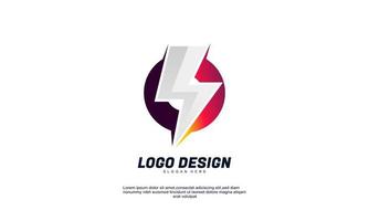 abstract creative flash consulting company logo icon vector isolated flat design