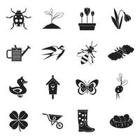 Spring icons set, simple style vector