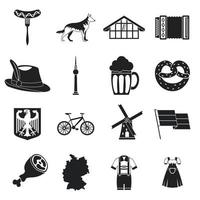 Germany icons set, simple style vector