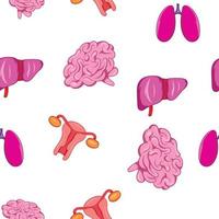 Internal organs pattern, cartoon style vector