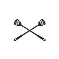 grill tool spoon design element bbq logo icon, vector