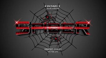texto de araña, con fuentes temáticas de terror, fuentes de efectos editables, vector