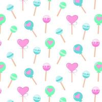 Seamless pattern with pastel lollipops chupa-chups. vector