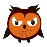 Angry cartoon owl isolated on white background. vector