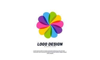 abstract creative company business with multicolored flat design vector