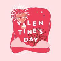 Collection of valentine day background set with heart vector