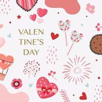 Collection of valentine day background set with heart vector