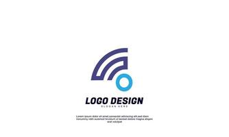 stock vector abstract creative signal and circle idea logo for company or business design template